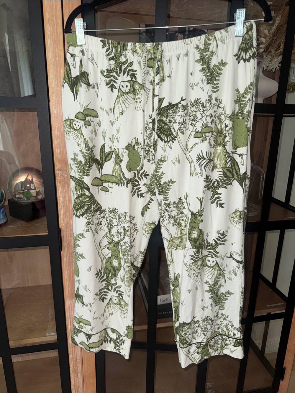 The Cat’s Pajamas Woodside Pima Knit Capri pants modal deer toile owl forest - Picture 2 of 12